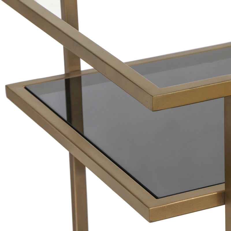 Richmond Servierwagen Xo brushed gold – Eisen & Glas, 2 Etagen
