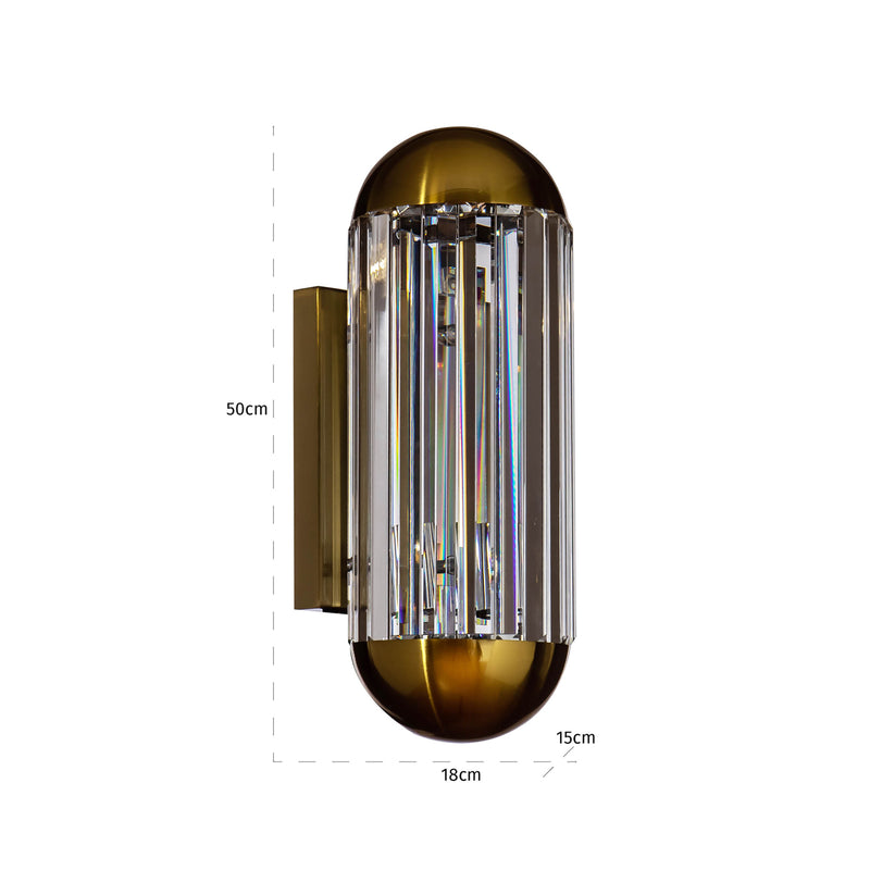 Wandlampe Anya Richmond in Bronze mit Kristall-Elementen