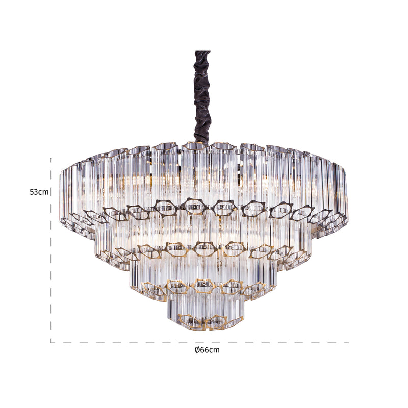 Richmond Pendelleuchte Bece Chrom – Kristallglas-Design, 9-flammig