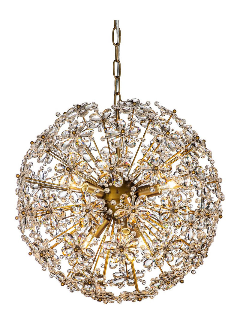 Pendelleuchte Cyntha Bronze – Kristall-Kronleuchter mit 6 Flammen