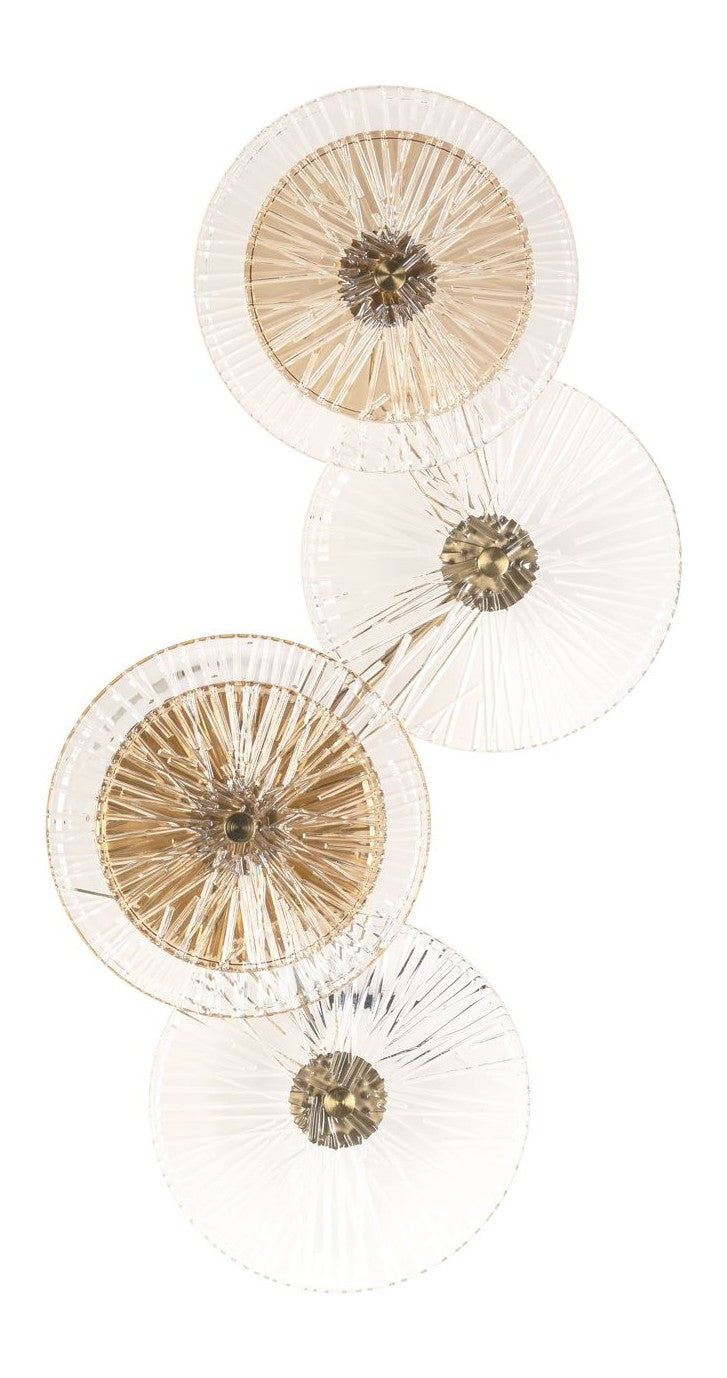 Wandlampe Linzi brushed gold – Design-Wandleuchte aus Eisen und Glas