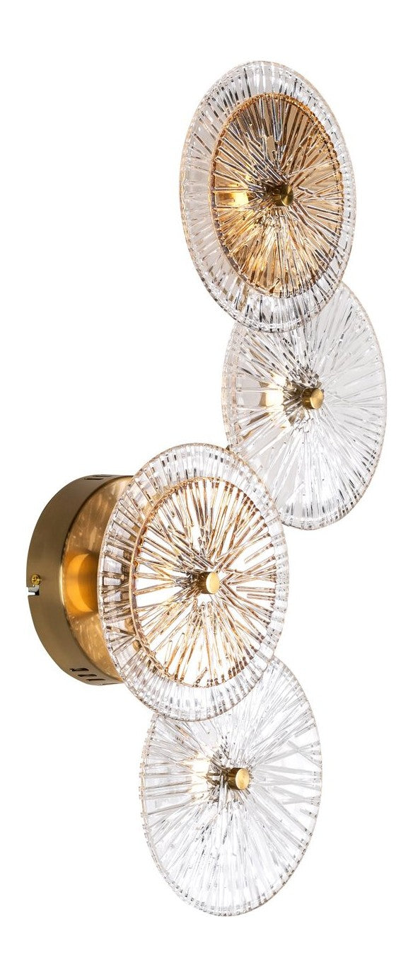 Wandlampe Linzi brushed gold – Design-Wandleuchte aus Eisen und Glas