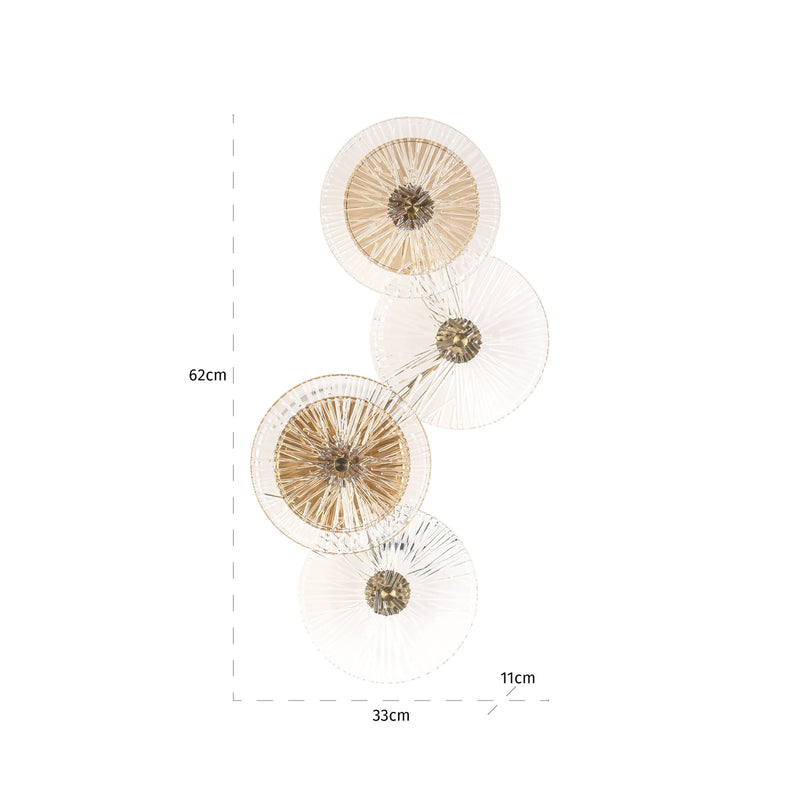 Wandlampe Linzi brushed gold – Design-Wandleuchte aus Eisen und Glas