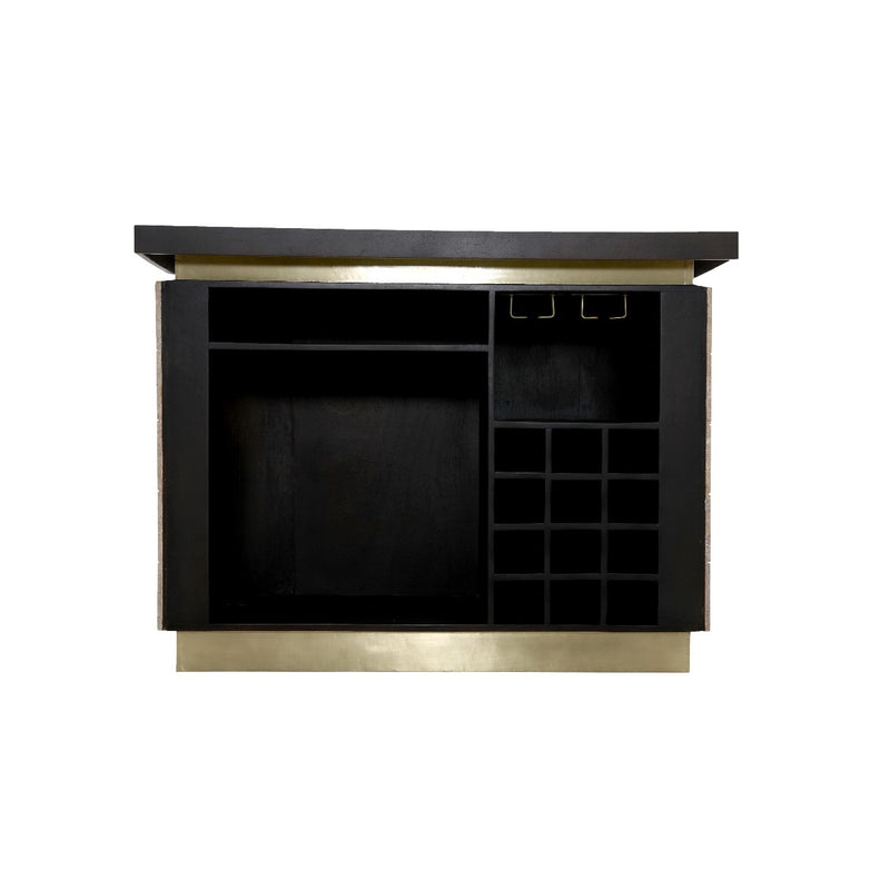 Richmond Bar Martini Travertin – Hausbar beige mit Messing-Akzenten