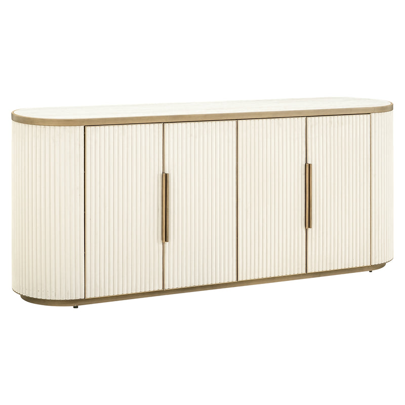 Sideboard Tivoli Weiß mit Keramikplatte und Softclose-Türen
