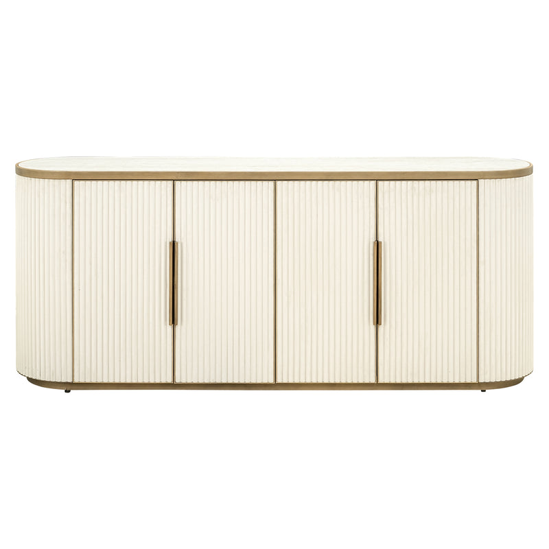 Sideboard Tivoli Weiß mit Keramikplatte und Softclose-Türen