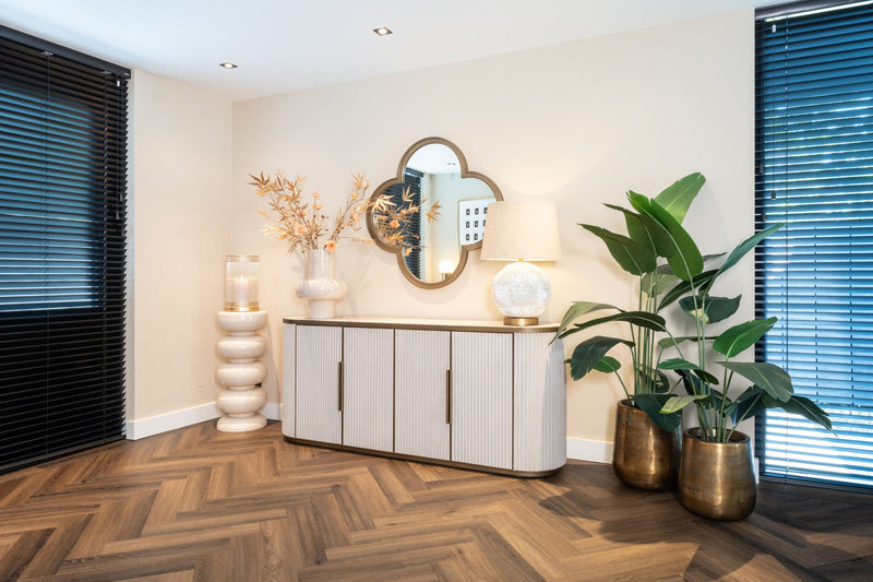 Sideboard Tivoli Weiß mit Keramikplatte und Softclose-Türen