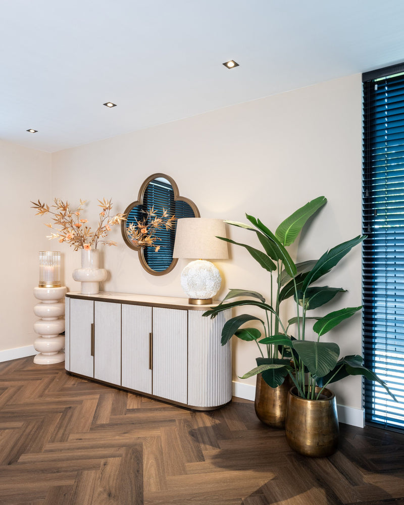 Sideboard Tivoli Weiß mit Keramikplatte und Softclose-Türen