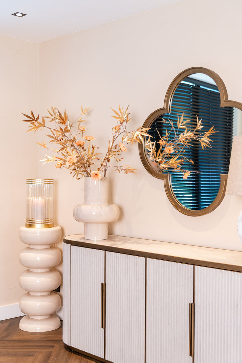 Sideboard Tivoli Weiß mit Keramikplatte und Softclose-Türen