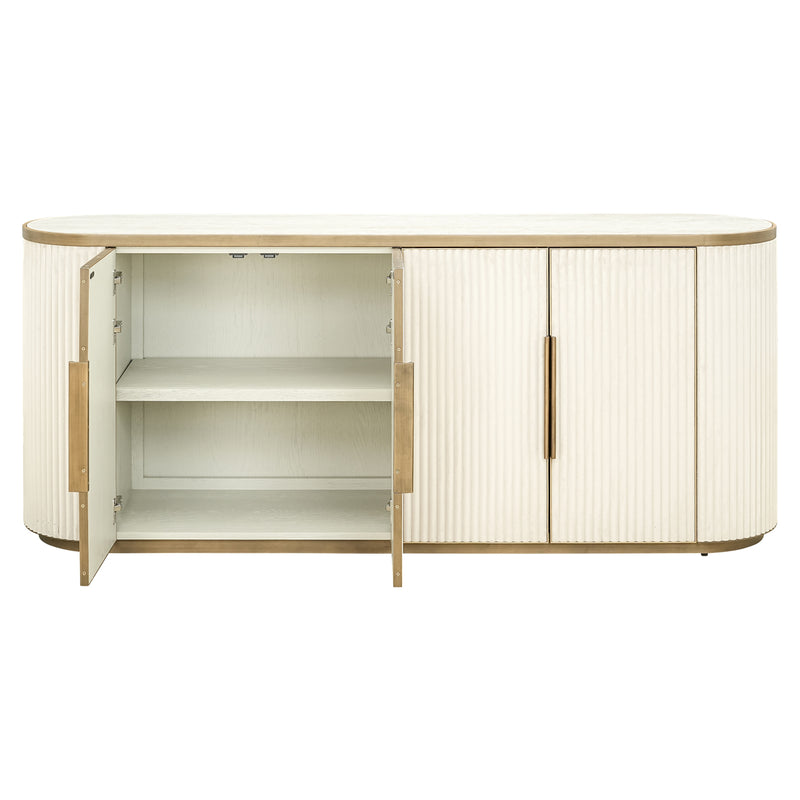 Sideboard Tivoli Weiß mit Keramikplatte und Softclose-Türen