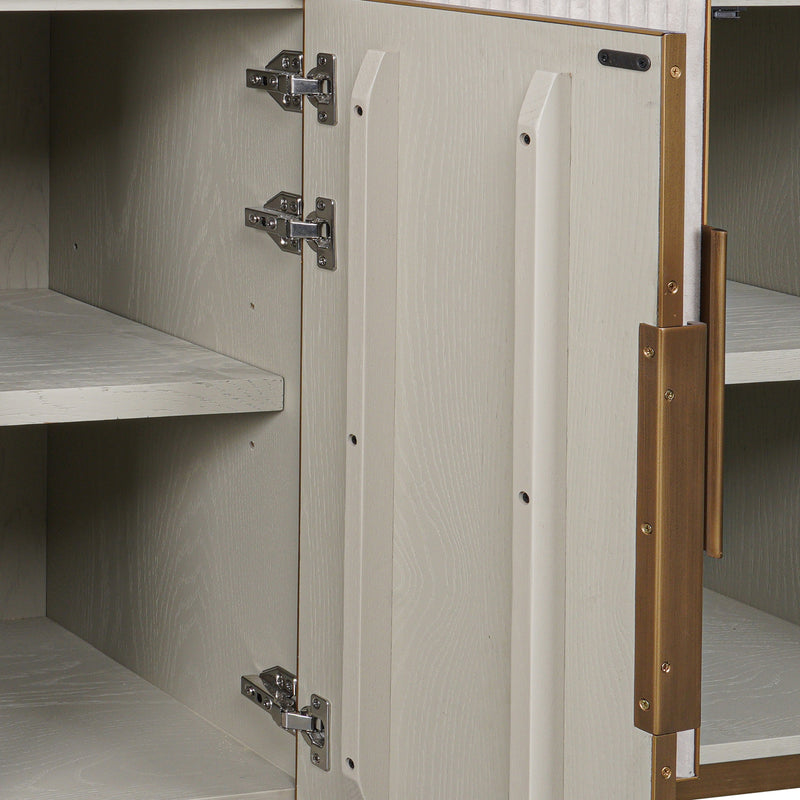 Sideboard Tivoli Weiß mit Keramikplatte und Softclose-Türen