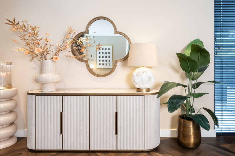 Sideboard Tivoli Weiß mit Keramikplatte und Softclose-Türen