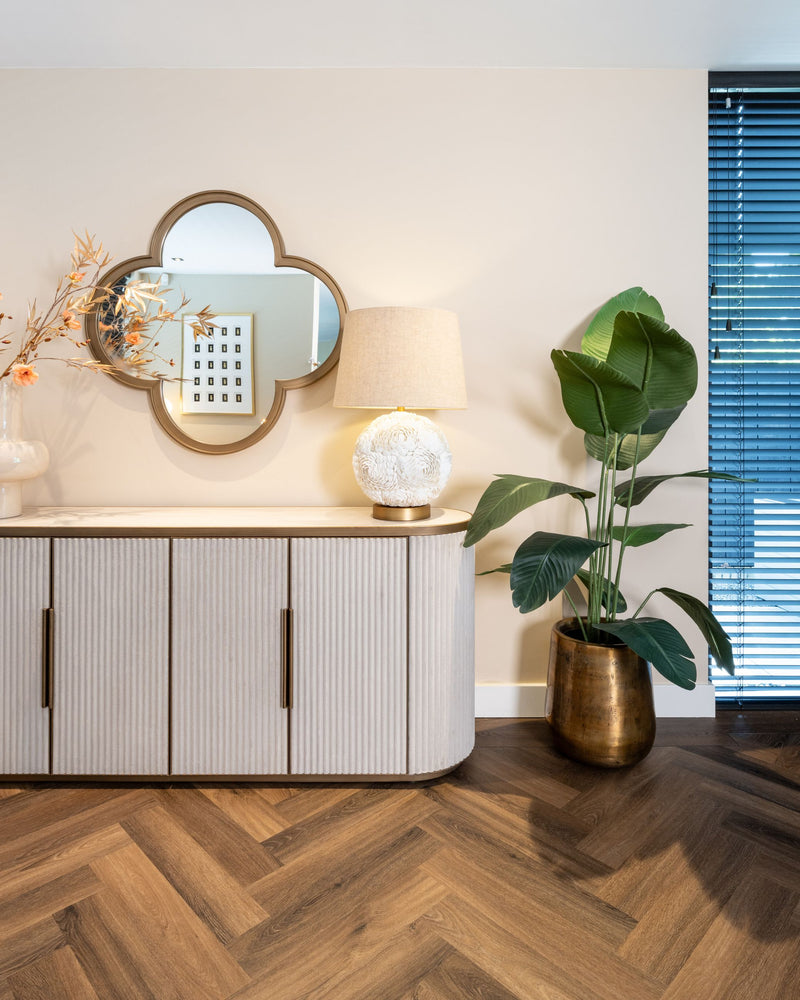 Sideboard Tivoli Weiß mit Keramikplatte und Softclose-Türen