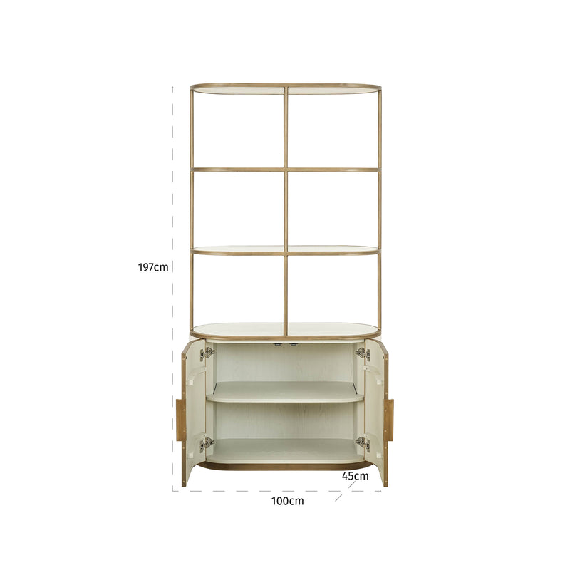 Richmond Vitrine Tivoli White – Keramikplatte, Eisen & MDF, 197 cm
