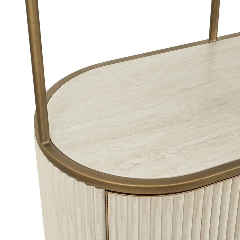 Richmond Vitrine Tivoli White – Keramikplatte, Eisen & MDF, 197 cm