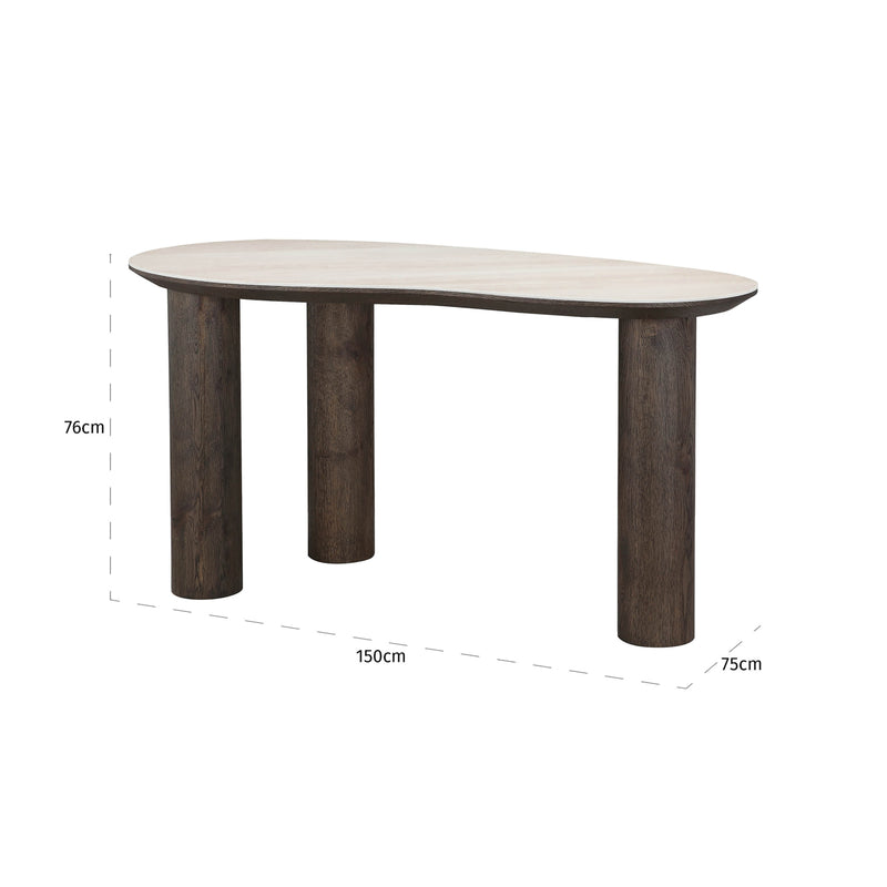 Richmond Schreibtisch Ritz – Keramik-Platte im Travertin-Look, 150 cm