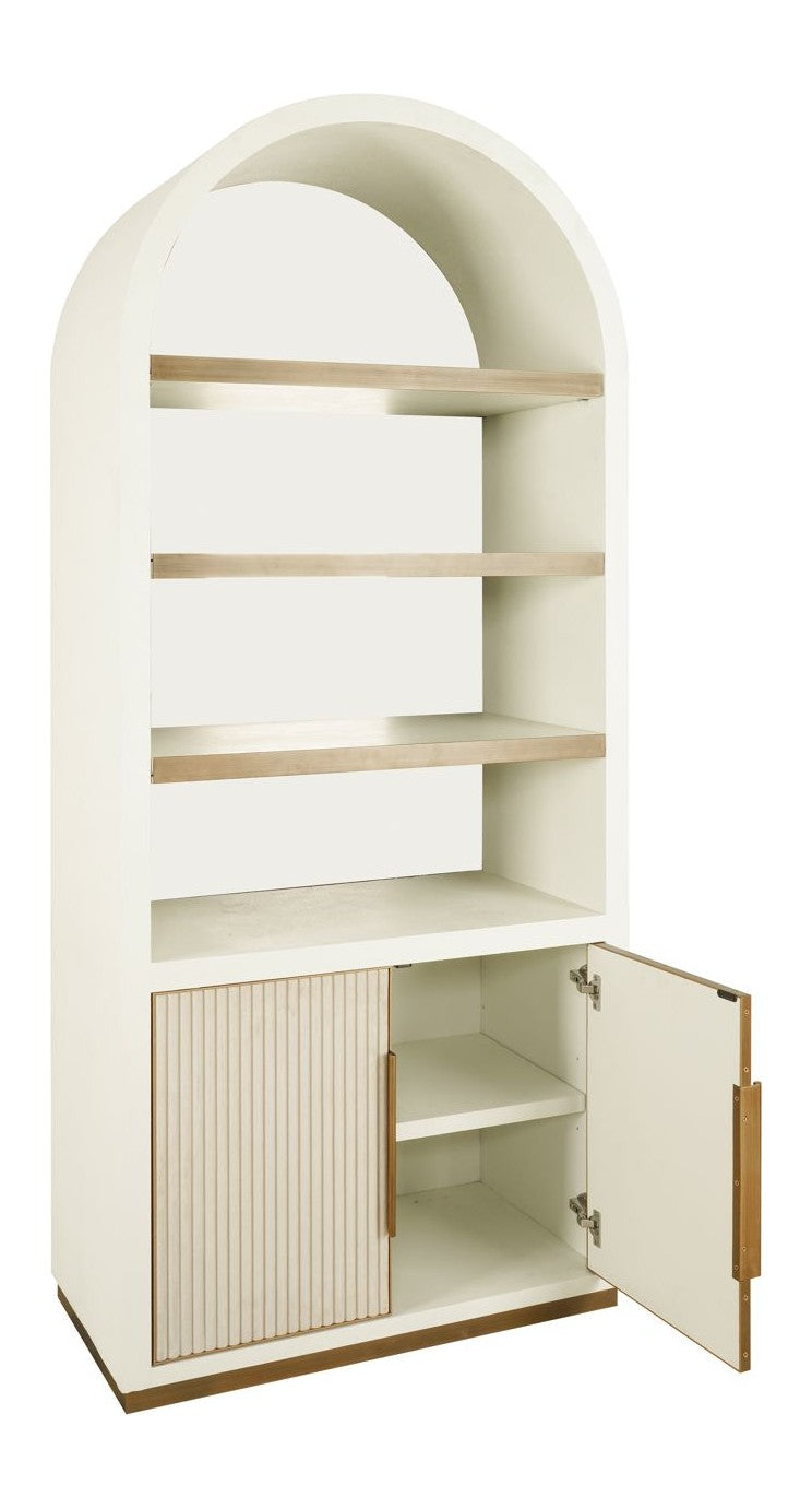 Schrank Tivoli white – Bogenschrank mit Spiegelrückwand, 210 cm