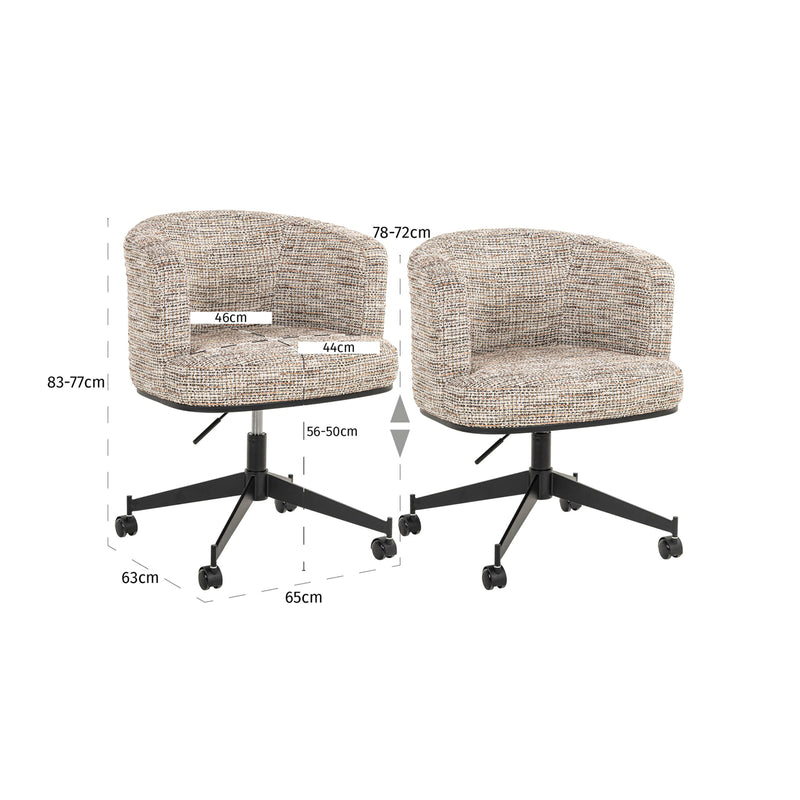 Esszimmerstuhl Rochenne Trendy Nature – Drehstuhl mit Rollen