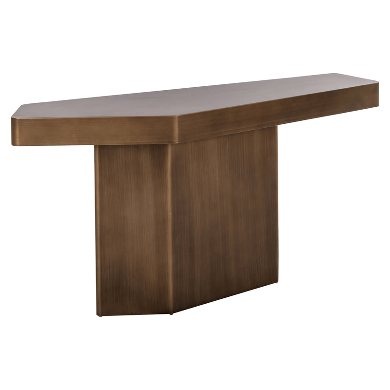 Richmond Konsole Hexa brushed gold – Eisen-Konsolentisch 150 cm
