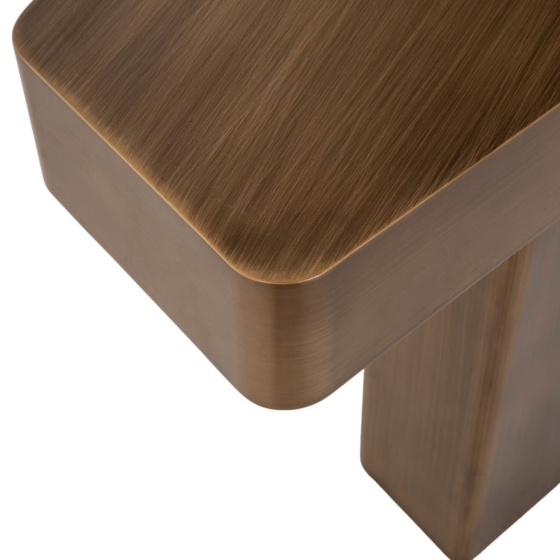 Richmond Konsole Hexa brushed gold – Eisen-Konsolentisch 150 cm