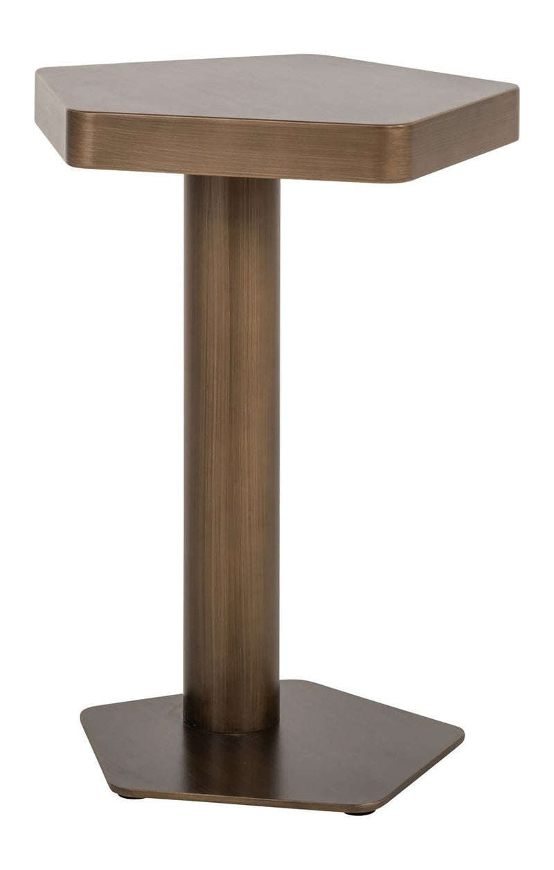 Sofabeistelltisch Hexa brushed gold aus Eisen, sechseckig