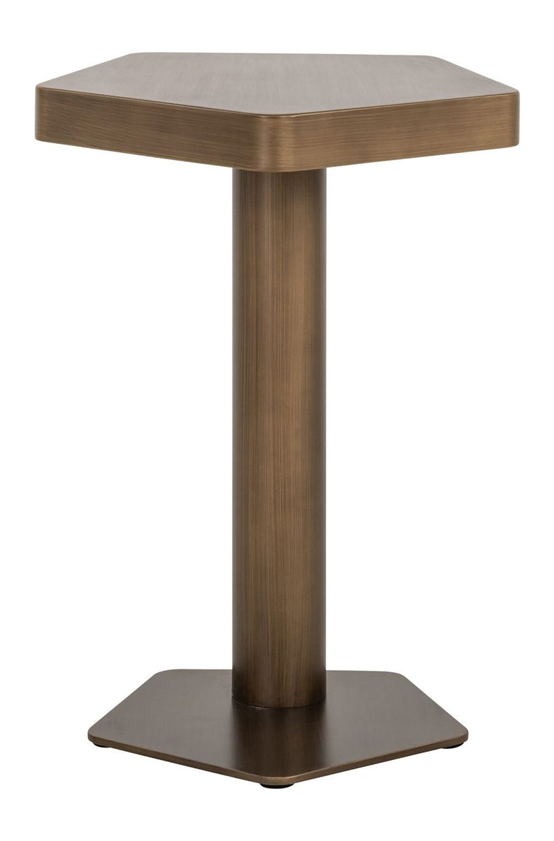 Sofabeistelltisch Hexa brushed gold aus Eisen, sechseckig