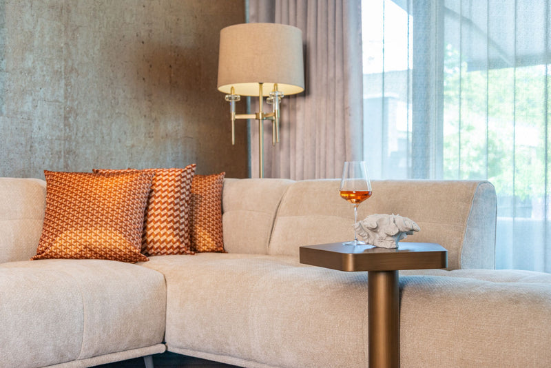 Sofabeistelltisch Hexa brushed gold aus Eisen, sechseckig