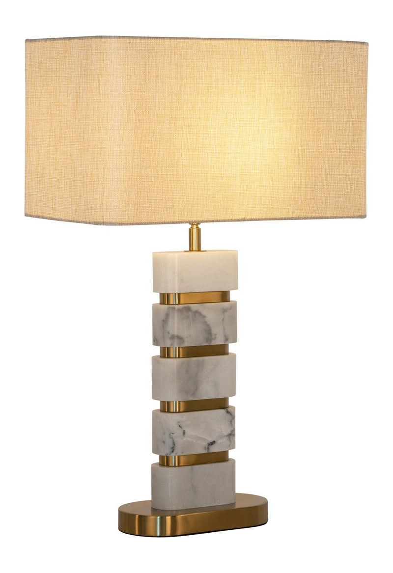 Tischlampe Lenore Gold mit Marmorsockel, Fassung E27 – Richmond