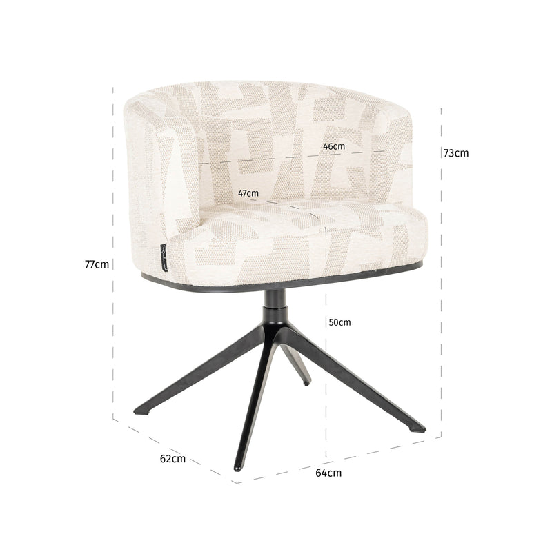 Esszimmerstuhl Cheyenne beige graffic mit Drehfunktion, Richmond