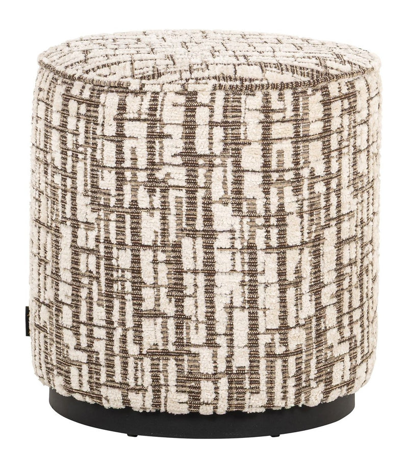 Hocker Lexie in Cream – runder Polsterhocker & Fußbank Ø45 cm