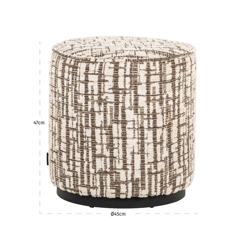 Hocker Lexie in Cream – runder Polsterhocker & Fußbank Ø45 cm