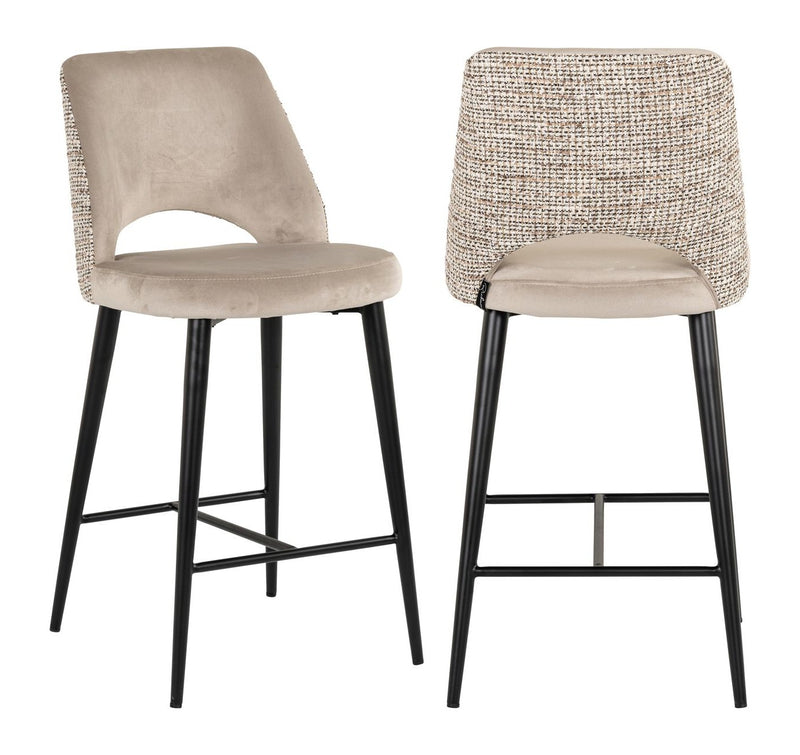 Barhocker Tabitha Richmond – Samtbezug trendy nature, Metallgestell