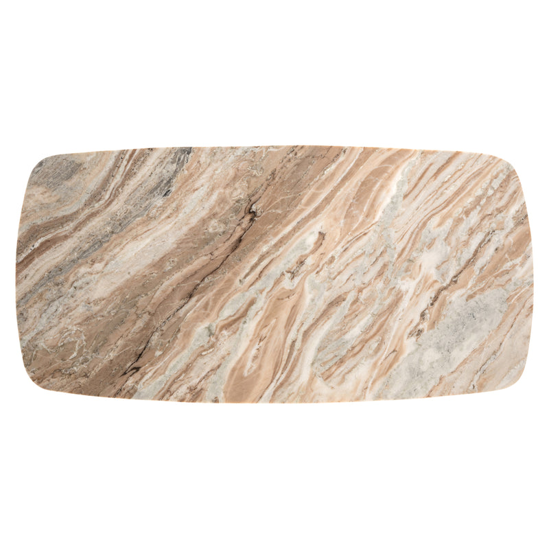 Couchtisch Bottega Blush beige – Marmorplatte mit goldenem Spinnenfuß