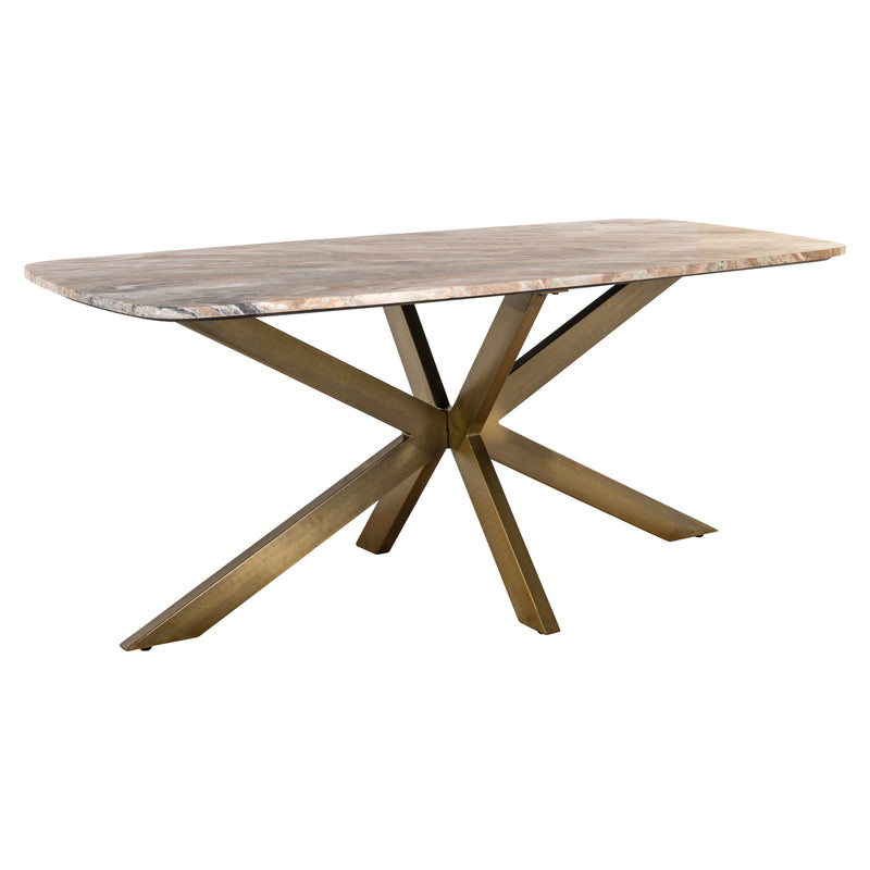 Esstisch Bottega Blush Beige – dänisch-oval, Toronto-Marmor, 190 cm