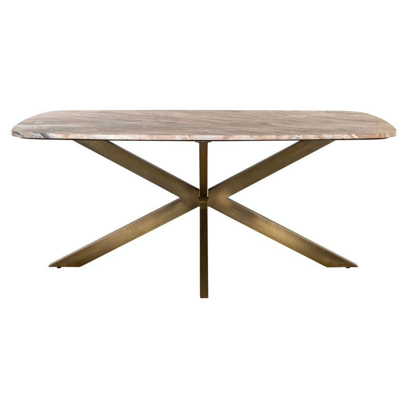 Esstisch Bottega Blush Beige – dänisch-oval, Toronto-Marmor, 190 cm