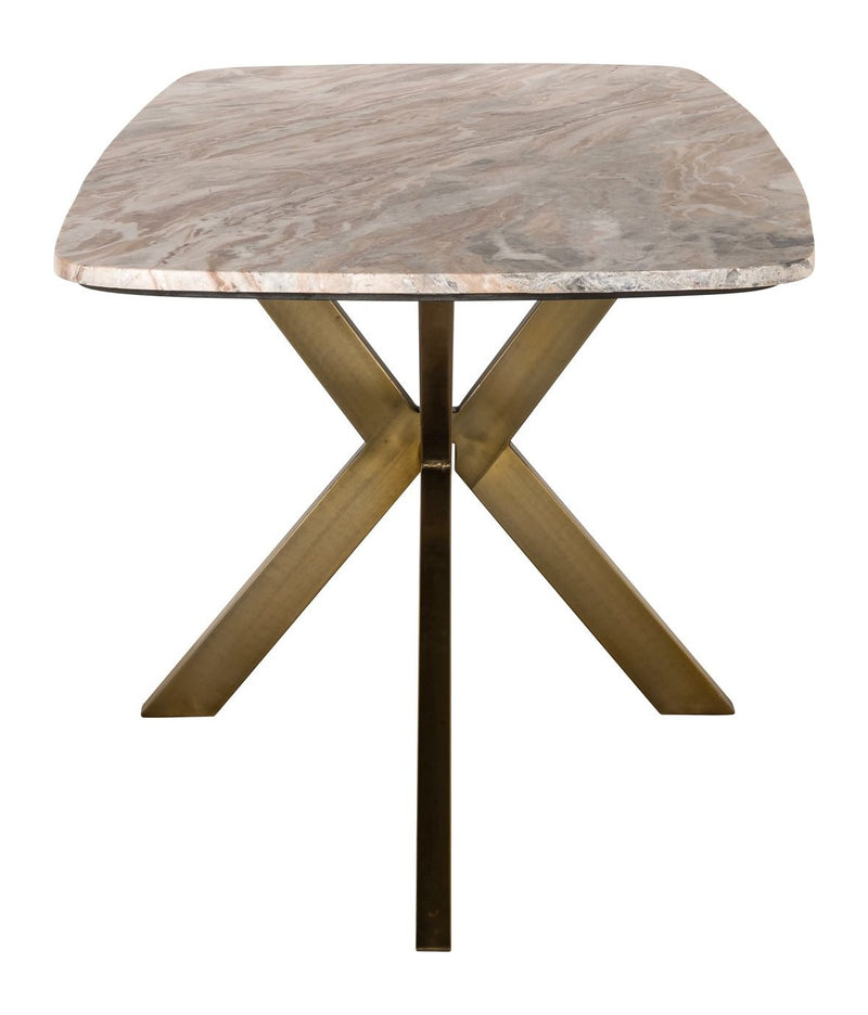 Esstisch Bottega Blush Beige – dänisch-oval, Toronto-Marmor, 190 cm