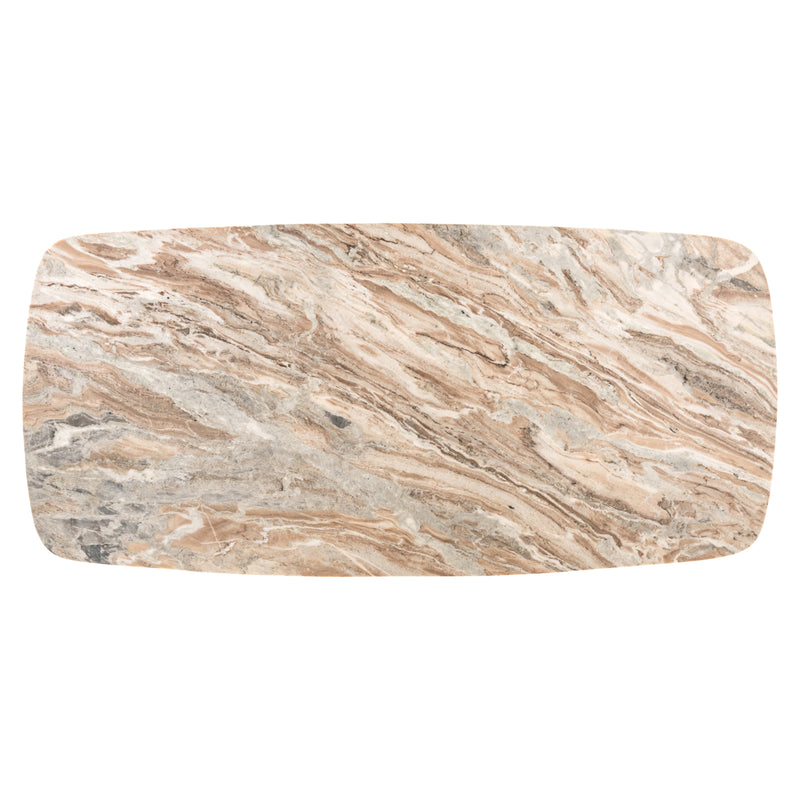Esstisch Bottega Blush Beige – dänisch-oval, Toronto-Marmor, 190 cm