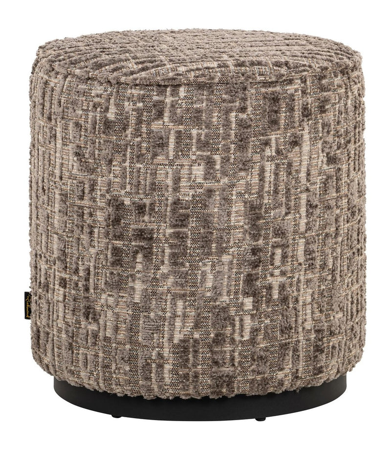 Richmond Hocker Lexie greige Ø45 cm – Fußbank & Sitzhocker