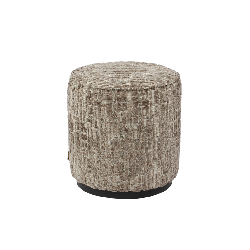 Richmond Hocker Lexie greige Ø45 cm – Fußbank & Sitzhocker