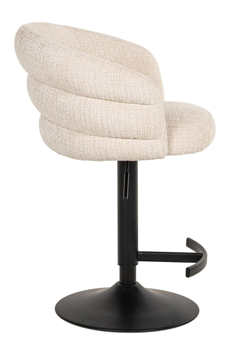Barhocker Nikki Niagara Beige, höhenverstellbar & drehbar, Chenille