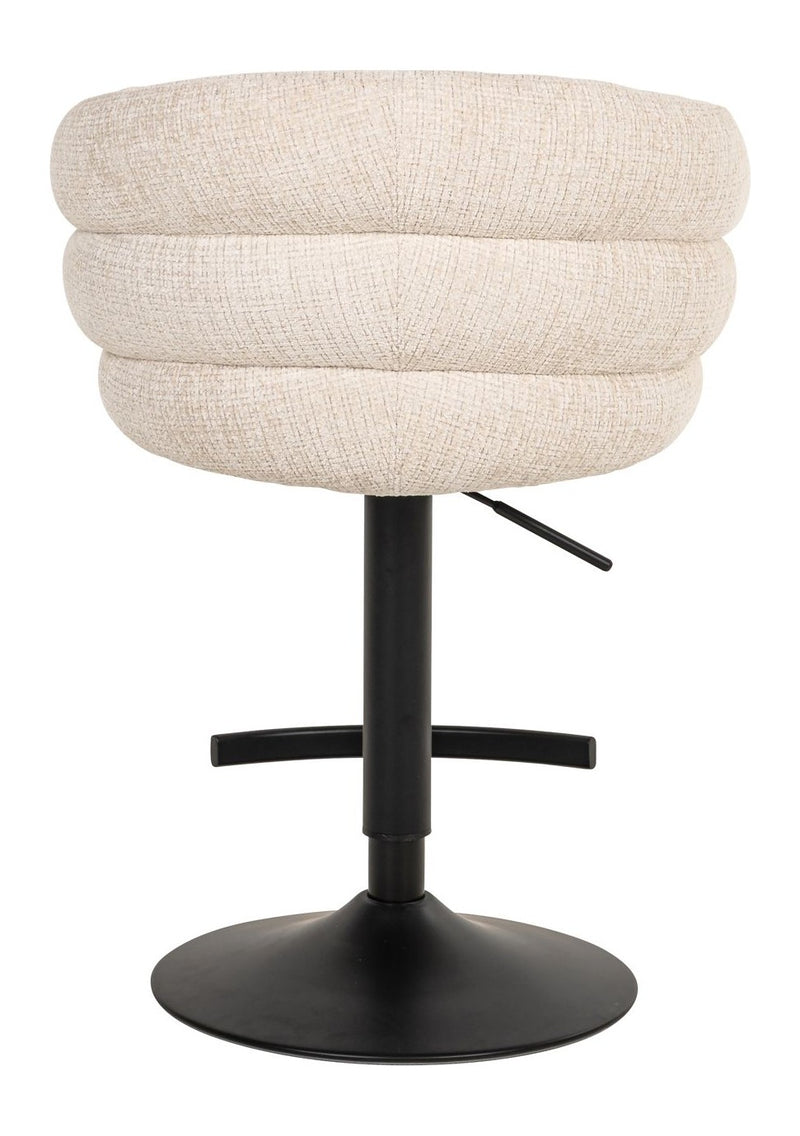 Barhocker Nikki Niagara Beige, höhenverstellbar & drehbar, Chenille