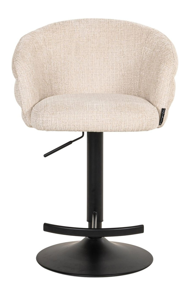 Barhocker Nikki Niagara Beige, höhenverstellbar & drehbar, Chenille