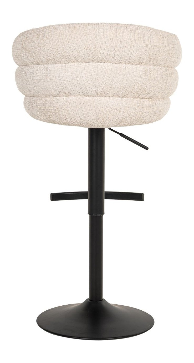 Barhocker Nikki Niagara Beige, höhenverstellbar & drehbar, Chenille