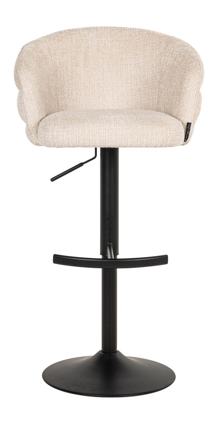 Barhocker Nikki Niagara Beige, höhenverstellbar & drehbar, Chenille