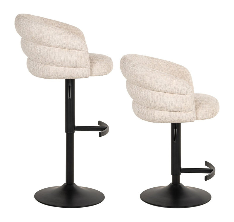 Barhocker Nikki Niagara Beige, höhenverstellbar & drehbar, Chenille