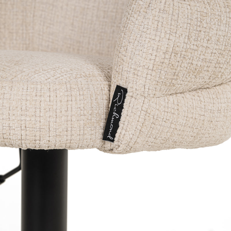 Barhocker Nikki Niagara Beige, höhenverstellbar & drehbar, Chenille