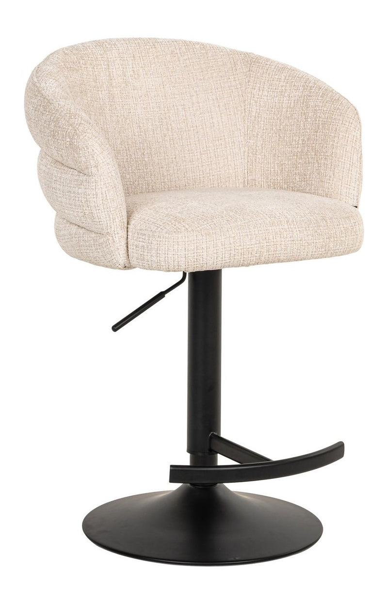 Barhocker Nikki Niagara Beige, höhenverstellbar & drehbar, Chenille