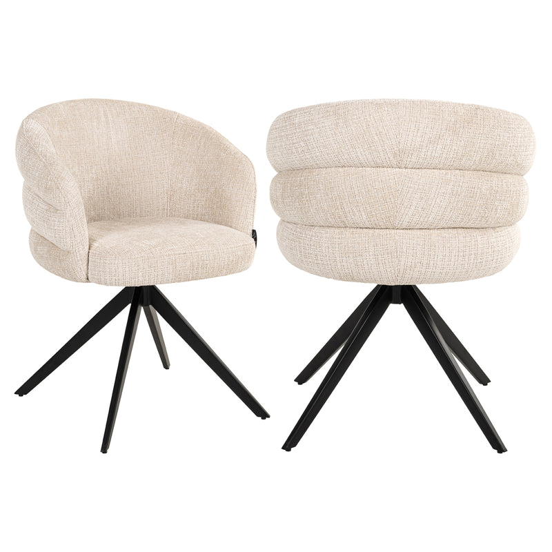 Esszimmerstuhl Serenity Niagara Beige drehbar mit Polyesterbezug