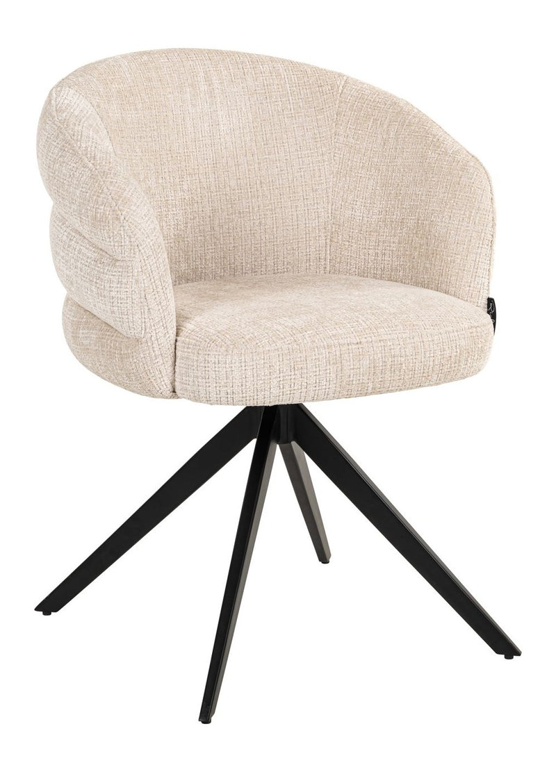 Esszimmerstuhl Serenity Niagara Beige drehbar mit Polyesterbezug