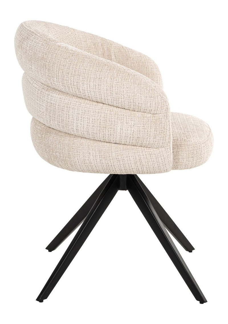 Esszimmerstuhl Serenity Niagara Beige drehbar mit Polyesterbezug